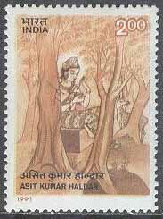 Indien – M 1337 Asit Kumar Haldar 100 år – Konstnär, 1 kpl **