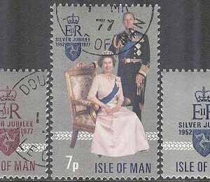 Isle of Man – M   92-94 Elisabeth II 25 år på Tronen, 3 kpl stpl