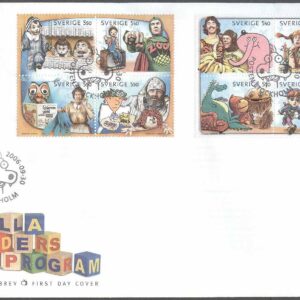 Sverige – FDC 2006-09-30 – Alla tiders barnprogram 2 st 4-Block kpl Vinjett 1