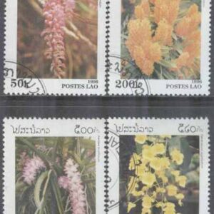 Laos – M 1534-1537 Blommor – Orkidéer, 4 kpl stpl