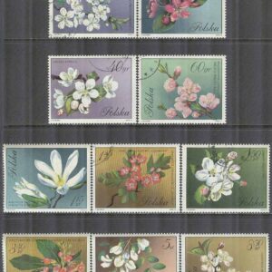 Polen – M 2132-2141 Blommor i Träd bla Äpple, 10 kpl stpl