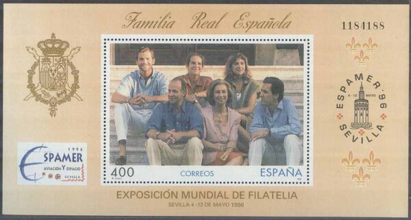 Spanien - M BL  64 Kungafamiljen - Frimärksutställning ESPAMER 96 , Block **