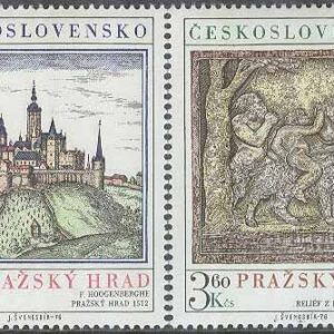 Tjeckoslovakien – M 2343-2344 Prags slott – konst, 2 kpl **
