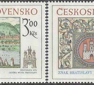 Tjeckoslovakien – M 2418-2419 Historiska motiv från Bratislava – Landskap, 2 kpl **