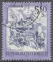 Österrike – M 1710 Byggnader & Landskap bla Friedenskirchlein, 5.50 S stpl