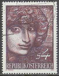 Österrike – M 1727 Modern Konst i Österrike VIII av Ernst Fuchs, 1 kpl stpl