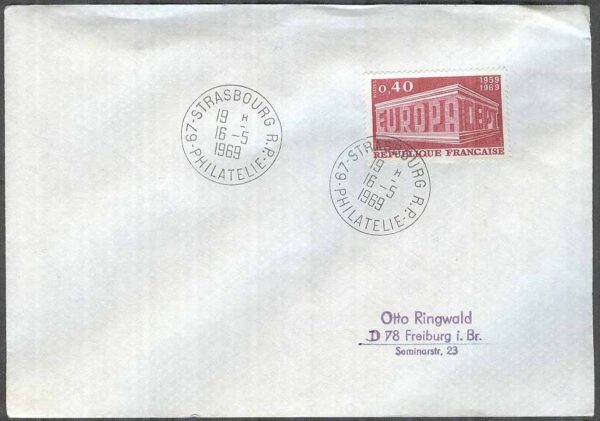 Frankrike - FDC 1969-05-16 - Europa CEPT 1969 Adressat