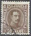 Island – F  151 v1 Christian X, 10 aur brun stpl