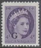 Kanada – M Tj   47 Drottning Elisabeth II – Tjänstefrimärken – Påtryck, 4 c **