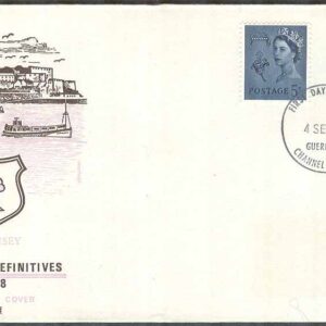 Guernsey – FDC 1968-09-04 – Drottning Elisabeth II, 2 kpl Vinjett