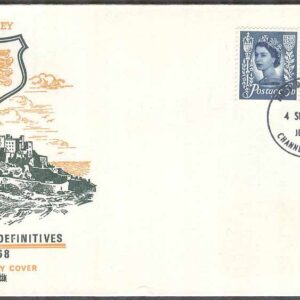 Jersey – FDC 1968-09-04 – Drottning Elisabeth II, 2 kpl Vinjett