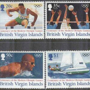 British Virgin Islands – M  857-860 Olympiska Spelen 100 år bla Vollyboll, 4 kpl **