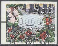 Åland – F EA. 16 c Frankeringsetiketter – Lingon, märke stpl