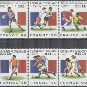 Togo – M 2389-2394 VM i Fotboll i Frankrike 1998, 6 kpl **