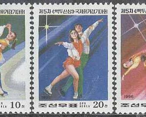 Nordkorea – M 3806-3808 Konståkning – Paektusan-Pris, 3 kpl **