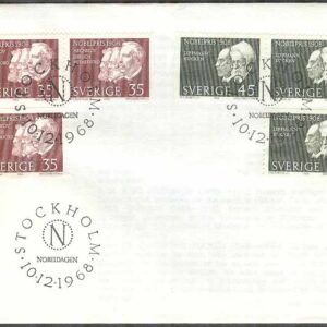 Sverige – FDC 1968-12-10 – Nobelpristagare 1908, 6 kpl
