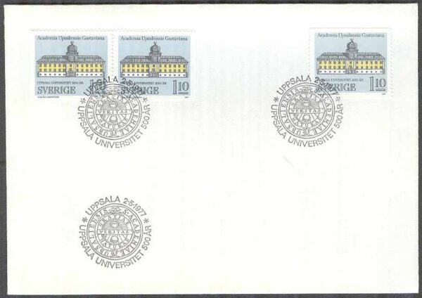 Sverige - FDC 1977-05-02 - Uppsala Universitet 500 år, 3 kpl