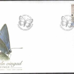 Sverige – FDC 2007-03-22 – Fjäriln vingad, 1 kpl Vinjett 1