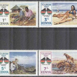 Kenya – M  388-391 Turism bla Landskap & Lejon, 4 kpl **