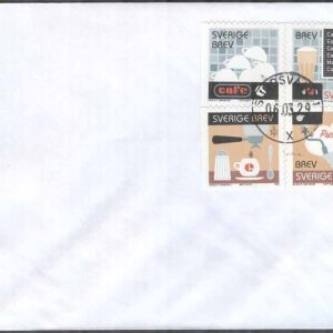Sverige – FDC 2006-03-29 – Hett kaffe, 4 kpl Utan Vinjett Privatstpl Sundsvall