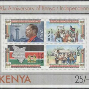Kenya – M BL  22 Oavhängihet i 20 år bla Flaggor, Block **