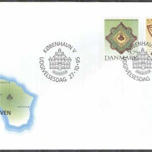Danmark – FDC 1995-10-27 – Tycho Brahe – Astronom, 2 kpl Vinjett 1