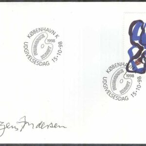 Danmark – FDC 1998-10-15 – Frimärkskonst I, 5.00 kr Vinjett 2
