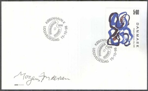 Danmark - FDC 1998-10-15 - Frimärkskonst I, 5.00 kr Vinjett 2