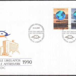 Finland – FDC 1990-01-19 – Post- & televerket statligt affärsverk, 2 kpl Vinjett 1