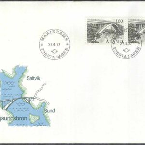 Åland – FDC 1987-04-27 – Färjsundsbron, 1 kpl v1 Vinjett 1