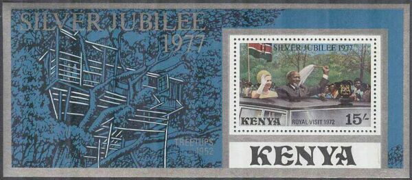 Kenya - M BL   8 Drottning Elisabeth II 25 år på Tronen, Block **