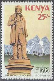 Kenya – M  164 Internat Frimärksutställ LONDON 1980 – Sir Rowland Hill, 1 kpl **