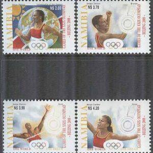 Namibia – M 1292-1295 OS i Peking 2008 bla Friidrott, 4 kpl **