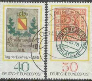Tyskland – M  980-981 Frimärkets Dag 1978 – Världsrörelse för Filateli,  2 kpl stpl