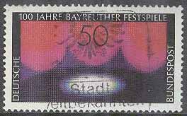 Tyskland – M  896 Bayreuther Festspelen 100 år – Teater, 1 kpl stpl