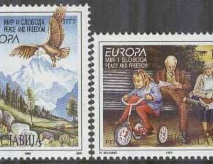 Jugoslavien – M 2712-2713 Europa CEPT 1995 Fred & Frihet, 2 kpl **