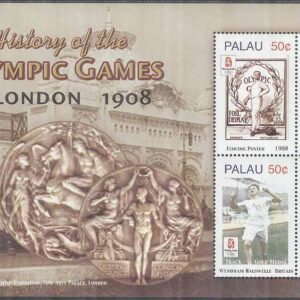 Palau – M 2757-2760 OS i London 1908 100 år bla Maraton, Miniark kpl **