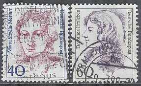 Tyskland – M 1331-1332 Historiska kvinnor II bla D Erxleben – Läkare, 2 kpl stpl