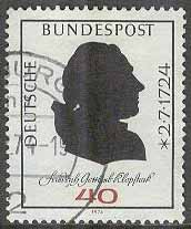 Tyskland – M  809 Friedrich Gottlieb Klopstock 250 år – Diktare, 1 kpl stpl