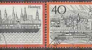 Tyskland – M  761-762 Båtar i Hamnar bla Hamburg, 2 kpl stpl