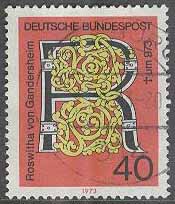 Tyskland – M  770 R von Gandersheim död i 1000 år – Diktare, 1 kpl stpl