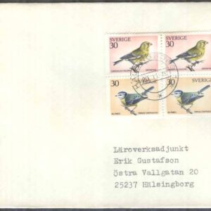 Sverige – FDC 1970-11-20 – Svenska fåglar, 4-Block, Adressat Privat stämplat