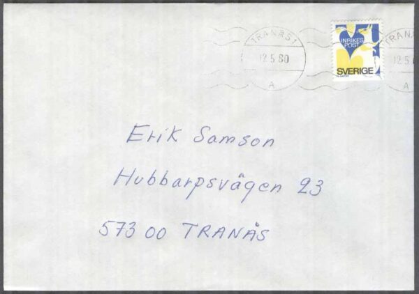 Sverige - FDC 1980-05-12 - Rabattmärken II, 1 märke Adressat Privat stämplat
