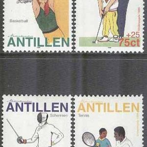 Nederländska Antillerna – M 1032-1035 Barn & Sport bla Golf & Tennis, 4 kpl **