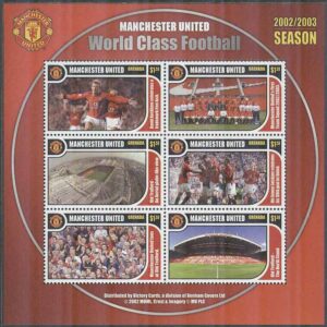 Grenada – M 4827-4832 Brittiska Fotbollslag – Manchester United  FC, Miniark kpl **