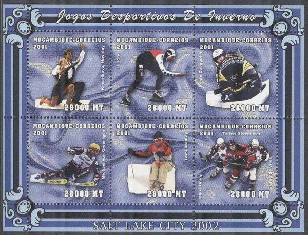 Mocambique - M 1976-1981 OS i Salt Lake City 2002 bla Skridsko, Miniark kpl **