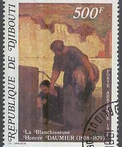 Djibouti – M  258 Honoré Daumier död i 100 år – Konstnär, 1 kpl stpl