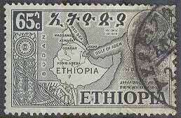 Etiopien – M  322 Eritrea invigs med Etiopien – Karta, 65 C stpl