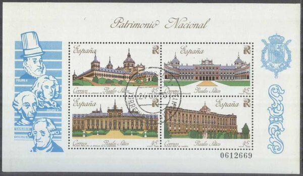 Spanien - M BL  35 Kulturarv I - Kungliga slott bla Aranjuez, Block stpl