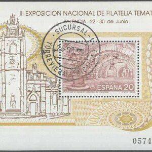 Spanien – M BL  37 Nationell Frimärksutställning FILATEM 90 – Krypta, Block stpl